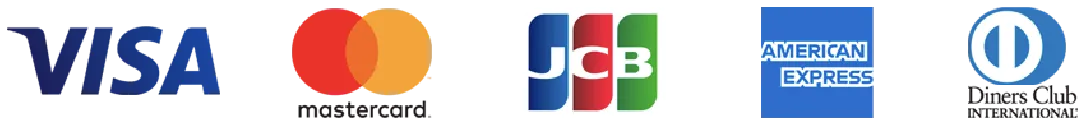 VISA／MasterCard／JCB／AMEX／DINERS