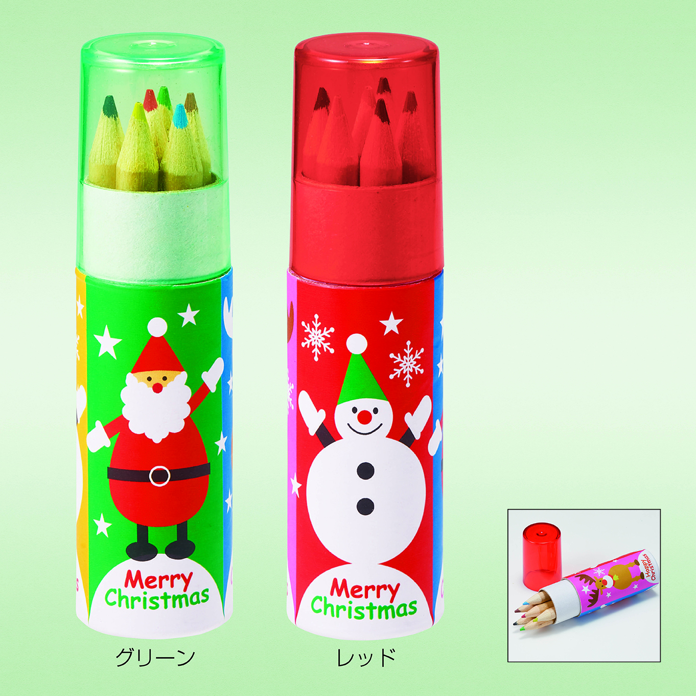 クリスマス色鉛筆６色セット