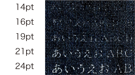 BIZ UDP明朝R ベタ面に抜き文字