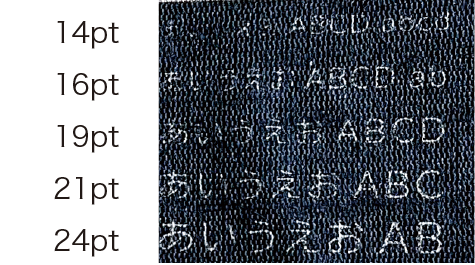 BIZ UDPゴシックR ベタ面に抜き文字